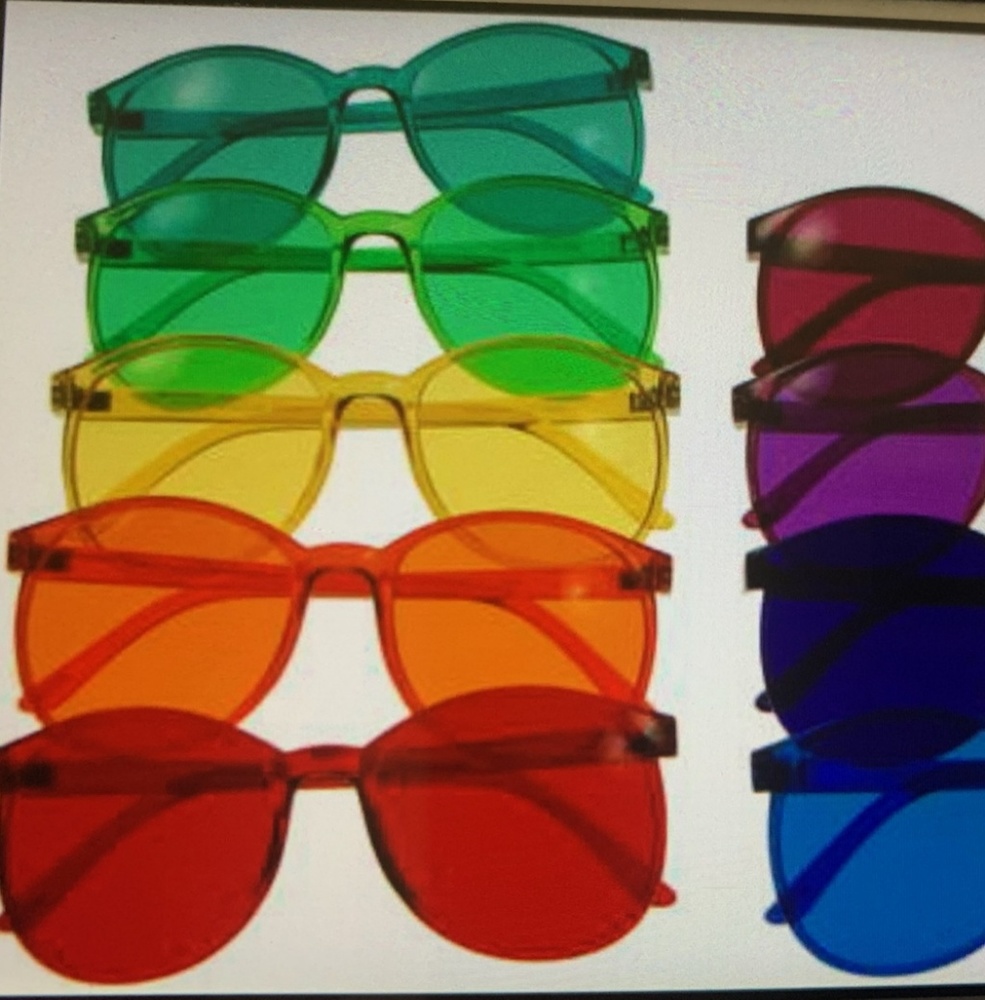 Round Color Therapy Glasses set of 9